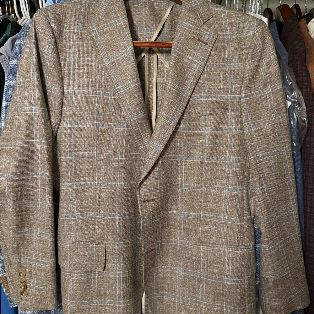 Peter Millar Brown Plaid Sport Coat